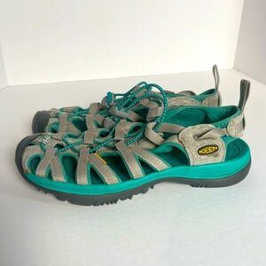 Keen Womens Whisper Green & Grey Waterproof Sport/Hiking Sandals Size 12